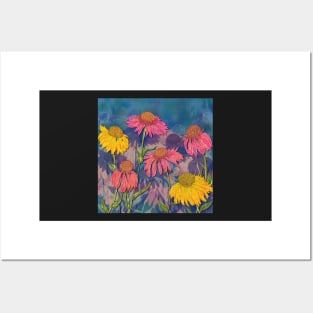 Colourful Coneflowers Posters and Art